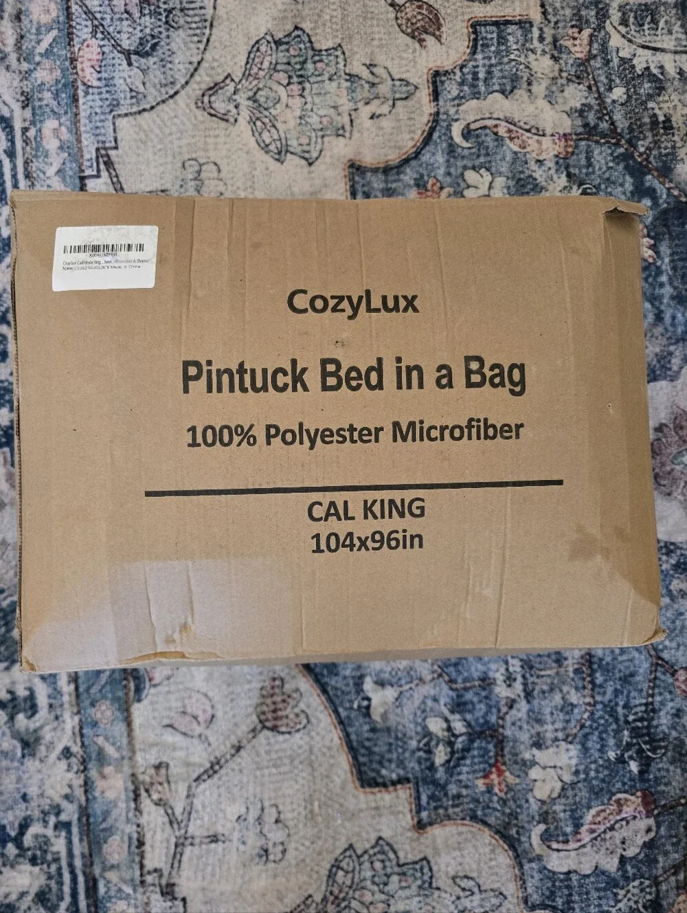California King Comforter Set Mineral Blue, 7 Pieces Bed in a Bag All Season